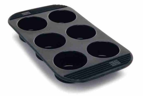 Orka Silicone 6 Cup Muffin Pan. Color Black.