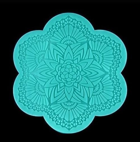 Baking Moulds Starburst Lace with Scallop Border Impression Mold - Chocolate, Fondant, Crafts Non-stick Silicone... N2