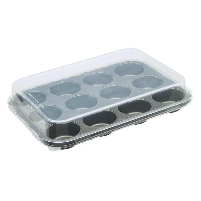 Ecolution Bakeins 24 Mini Muffin and Cupcake Pan with Lid &ndash; PFOA, BPA, and PTFE Free Non-Stick Coating &ndash; Heavy... N4