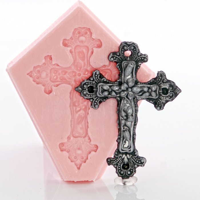 Victorian Cross Silicone Mold Food Safe Fondant, Candy, Craft, Resin, Clay Flexible Mold N4