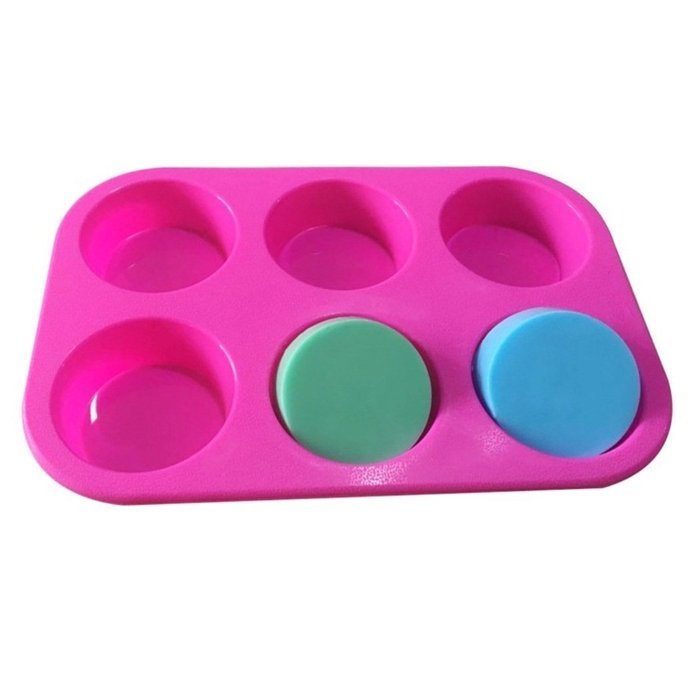 Allforhome 6 Round Silicone Cake Baking Mold Cake Pan Muffin Cups Handmade Soap Moulds Biscuit Chocolate Ice Cube... N4