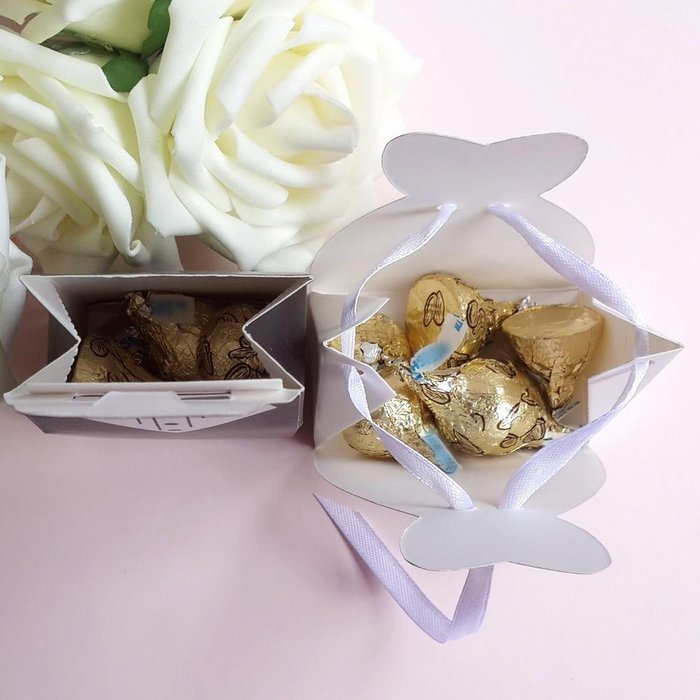 Gotobuy 100 PCS Wedding Favor Candy Boxes Bridal Groom Dress Tuxedo Party Ribbon Gift N3