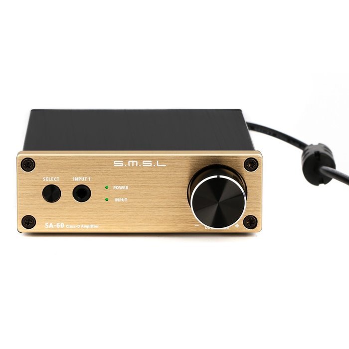 SMSL SA-60 60*2 TPA3116 Class D Big Power HIFI Digital Desktop Amplifier Color Golden with Power Supply with Tera... N6
