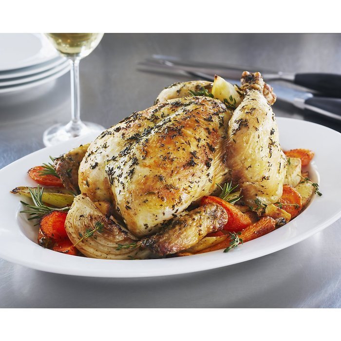 Calphalon Tri-Ply Stainless Steel 14-Inch Roaster with Rack and Lifters N22