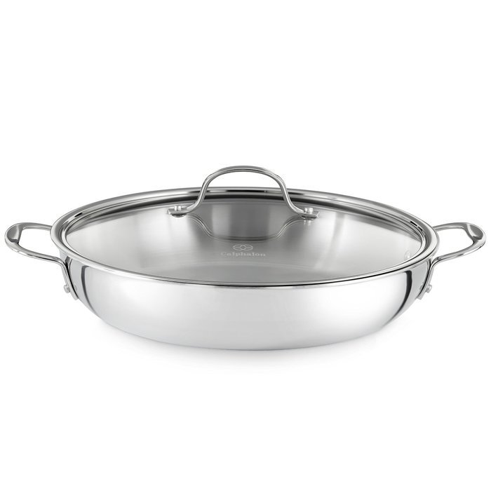 Calphalon Tri-Ply Stainless Steel 14-Inch Roaster with Rack and Lifters N23