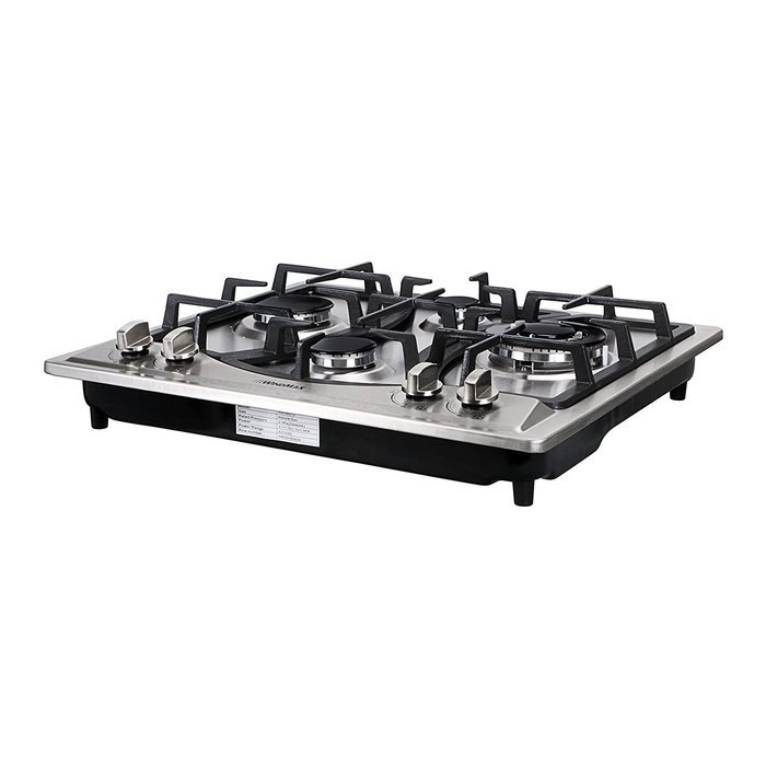 Windmax 23" Curve Stainless Steel 4 Burner Stove NG/LPG Hob Cooktops Cooker