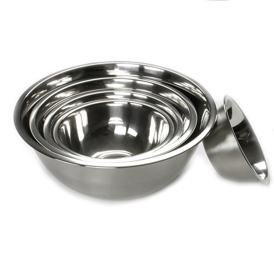 Chef Craft 42041 Stainless Steel Mixing Bowl Set, Silver