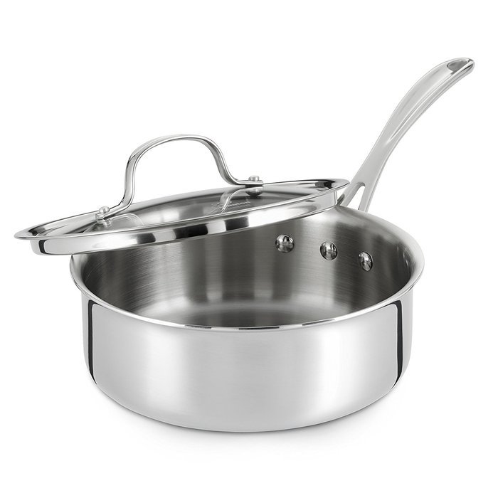 Calphalon Tri-Ply Stainless Steel 14-Inch Roaster with Rack and Lifters N29