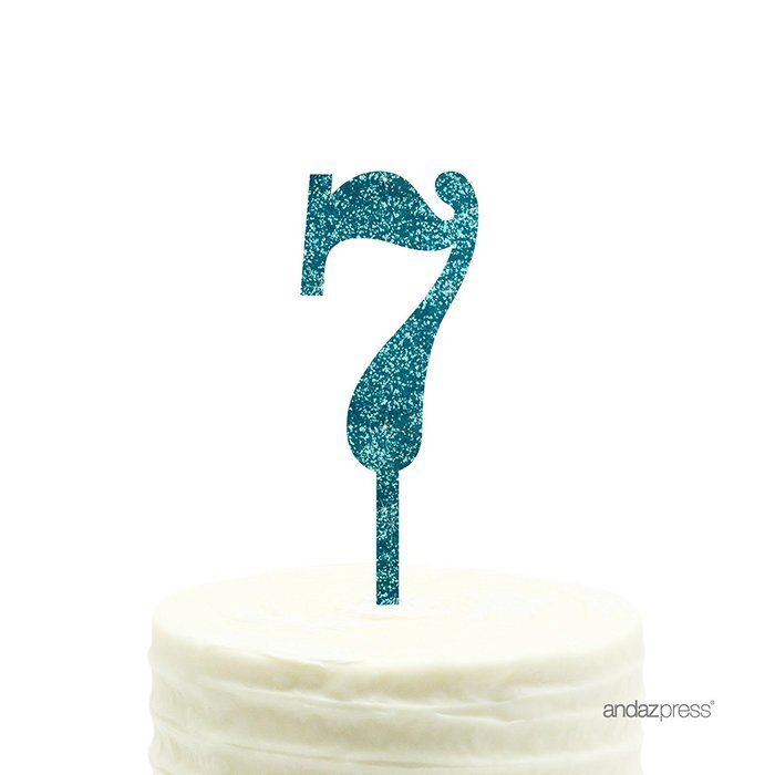 Andaz Press 5th Birthday and Anniversary Acrylic Cake Toppers, Pink Glitter, Number 5, 1-Pack N125