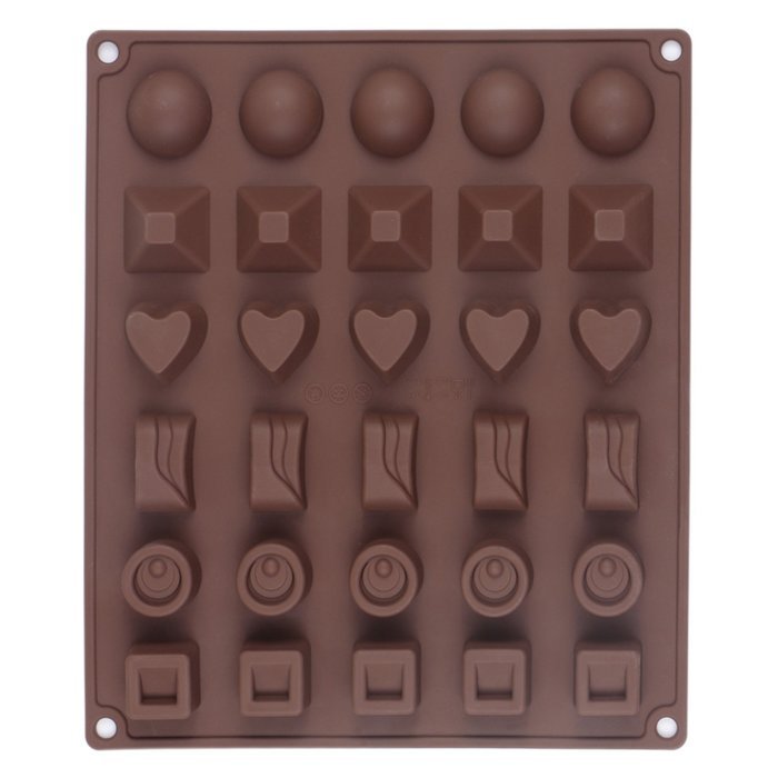 Webake 30-Cavity Silicone Chocolate Candy Mold Six Shapes (Purple, 1 pcs) N5