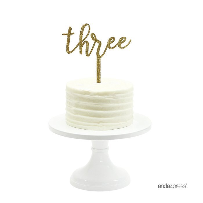 Andaz Press 5th Birthday and Anniversary Acrylic Cake Toppers, Pink Glitter, Number 5, 1-Pack N127