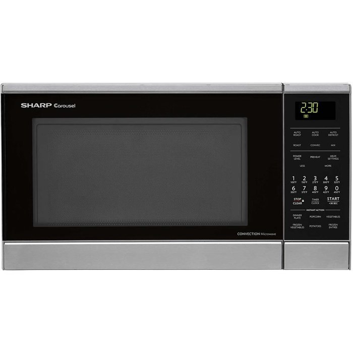 Sharp R830BS 900 Watts Convection Microwave Oven, 0.9 cu.ft, Stainless Steel