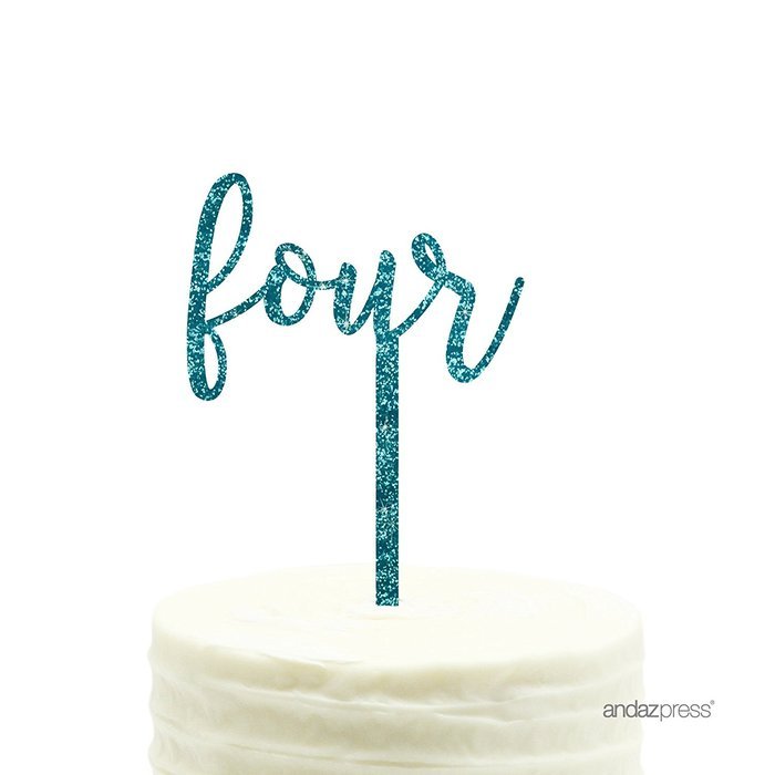 Andaz Press 5th Birthday and Anniversary Acrylic Cake Toppers, Pink Glitter, Number 5, 1-Pack N131