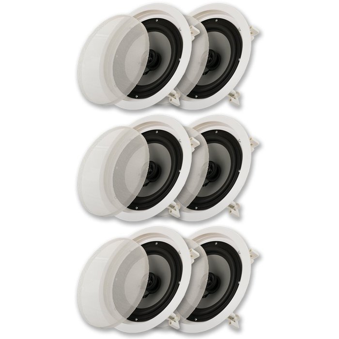 Acoustic Audio CS-IC82-3PR 300 Watt 8" 2-Way Home Theater In-Wall/Ceiling Speakers (3-Pair)
