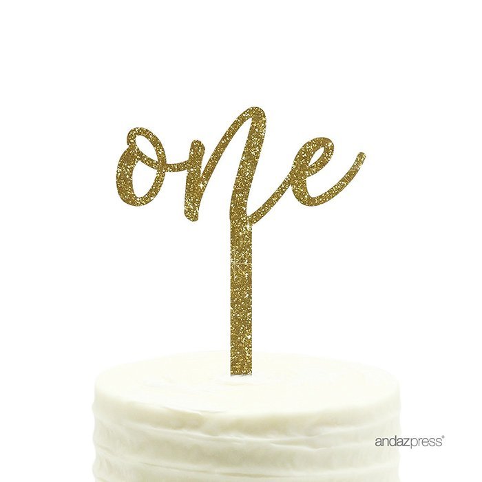 Andaz Press 5th Birthday and Anniversary Acrylic Cake Toppers, Pink Glitter, Number 5, 1-Pack N134