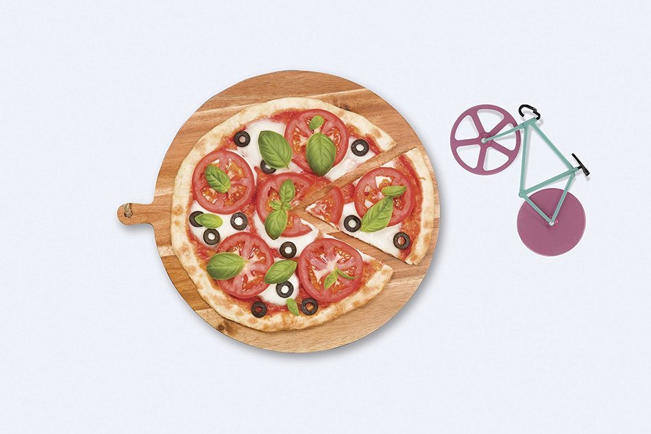 Pizza Cutter - Bicycle Pizza Cutter: Black & Yellow N12