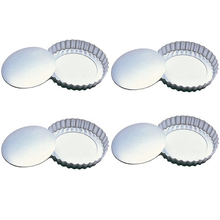 Fox Run 4-Inch Tartlet/Quiche Pan Set with Removable Bottom, Set of Four