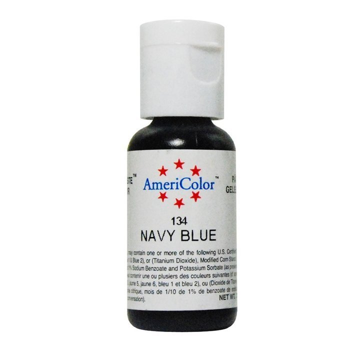 1 X NAVY BLUE .75 Ounce Soft Gel Paste Food Color