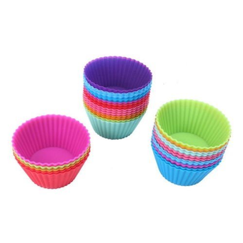 12PCS Soft Silicone Cake Muffin Chocolate Cupcake Bakeware Baking Cup ...