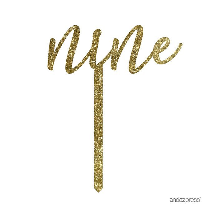 Andaz Press 5th Birthday and Anniversary Acrylic Cake Toppers, Pink Glitter, Number 5, 1-Pack N145
