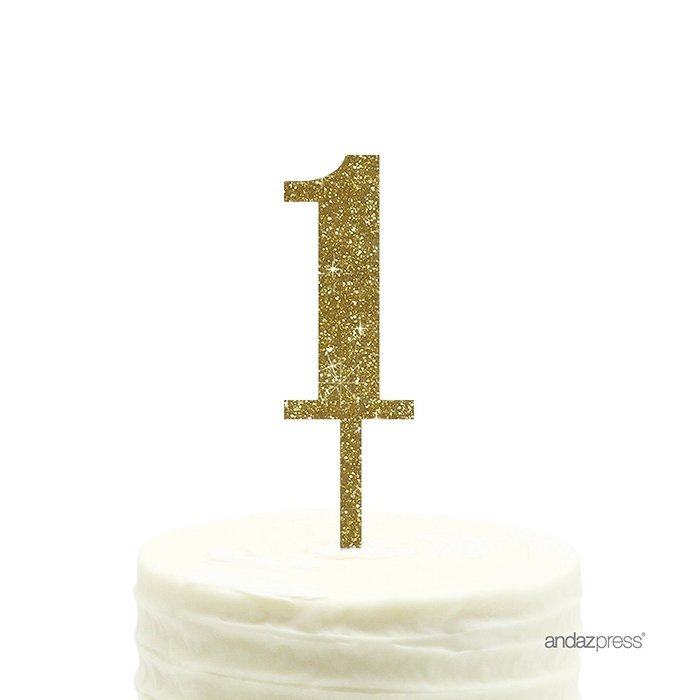 Andaz Press 5th Birthday and Anniversary Acrylic Cake Toppers, Pink Glitter, Number 5, 1-Pack N147