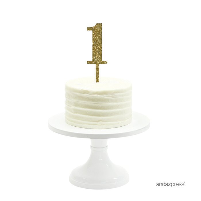 Andaz Press 5th Birthday and Anniversary Acrylic Cake Toppers, Pink Glitter, Number 5, 1-Pack N148