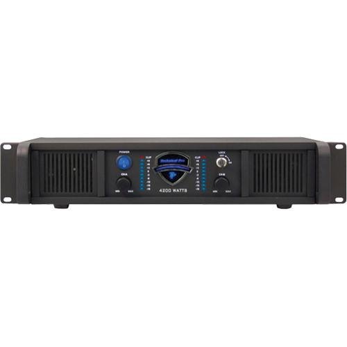 Technical Pro LZ4200 2U Professional 2CH Power Amplifier, 110/220V, 4200W Peak Power, Black