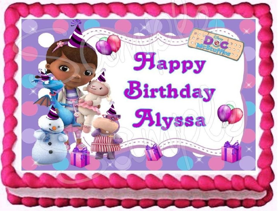 Doc McStuffins #2 Edible Frosting Sheet Cake Topper - 1/4 Sheet
