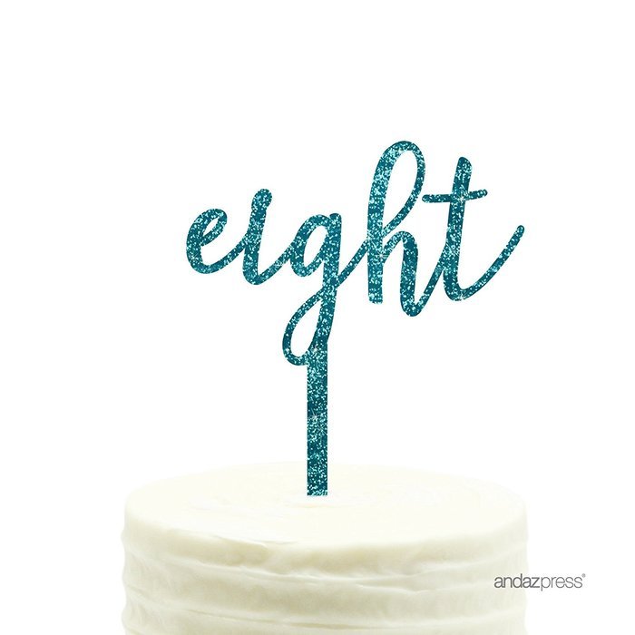 Andaz Press 5th Birthday and Anniversary Acrylic Cake Toppers, Pink Glitter, Number 5, 1-Pack N151