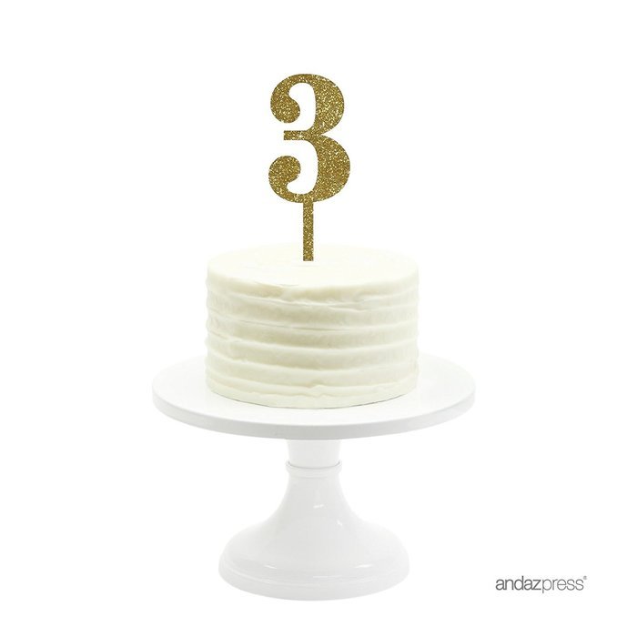 Andaz Press 5th Birthday and Anniversary Acrylic Cake Toppers, Pink Glitter, Number 5, 1-Pack N152