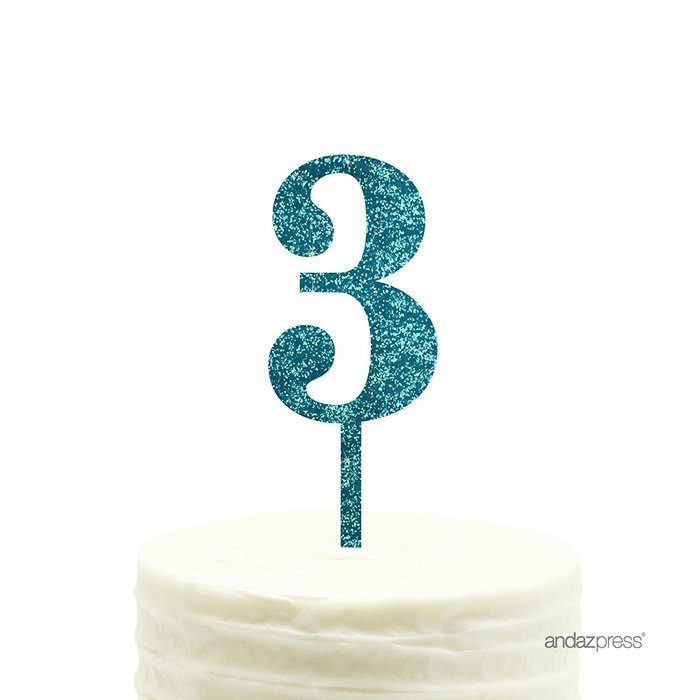 Andaz Press 5th Birthday and Anniversary Acrylic Cake Toppers, Pink Glitter, Number 5, 1-Pack N155