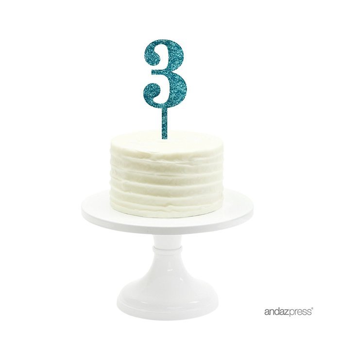 Andaz Press 5th Birthday and Anniversary Acrylic Cake Toppers, Pink Glitter, Number 5, 1-Pack N156