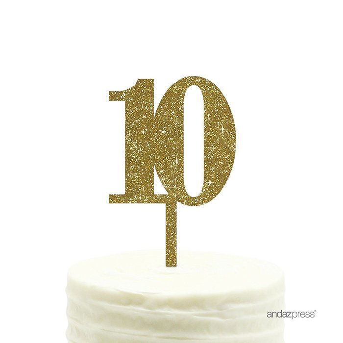 Andaz Press 5th Birthday and Anniversary Acrylic Cake Toppers, Pink Glitter, Number 5, 1-Pack N159