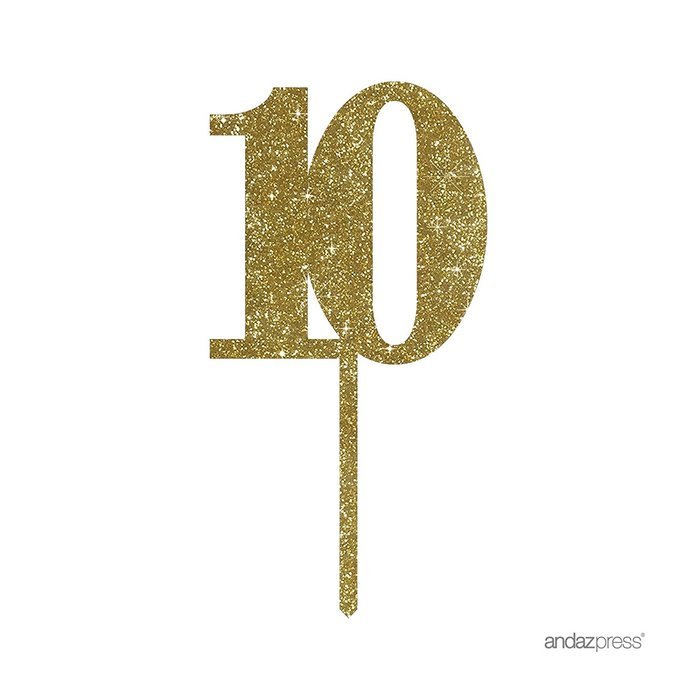 Andaz Press 5th Birthday and Anniversary Acrylic Cake Toppers, Pink Glitter, Number 5, 1-Pack N160