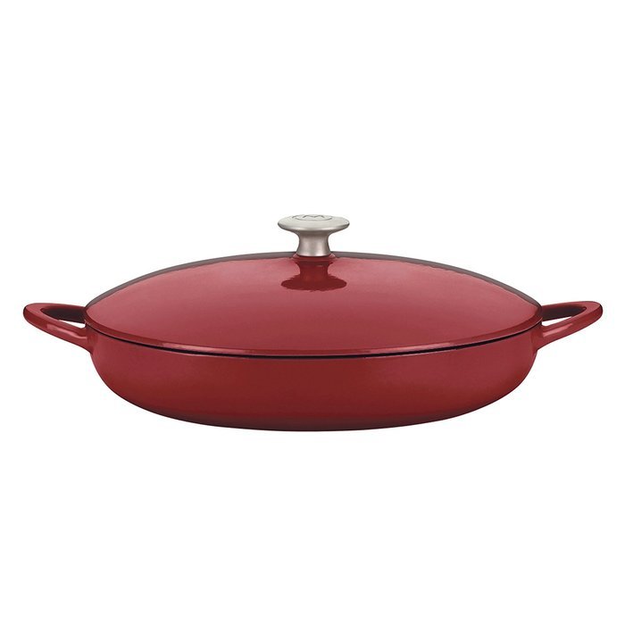 Mario Batali by Dansk Enameled Cast Iron Pizza Pan and Griddle, 12-Inch, Chianti N40