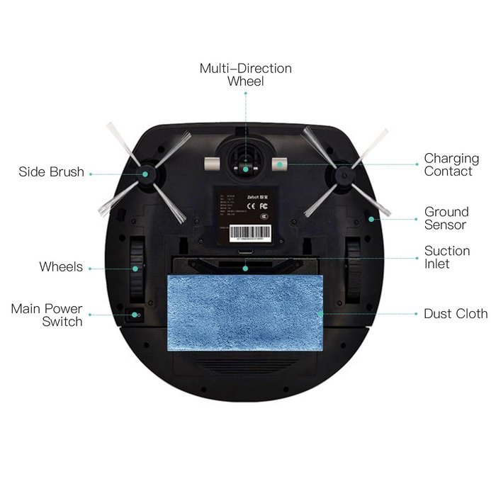ZEBOT Robot Vacuum Cleaner Automatic Floor Cleaner with Automatic Recharging Auto Detection and Remote Control... N3