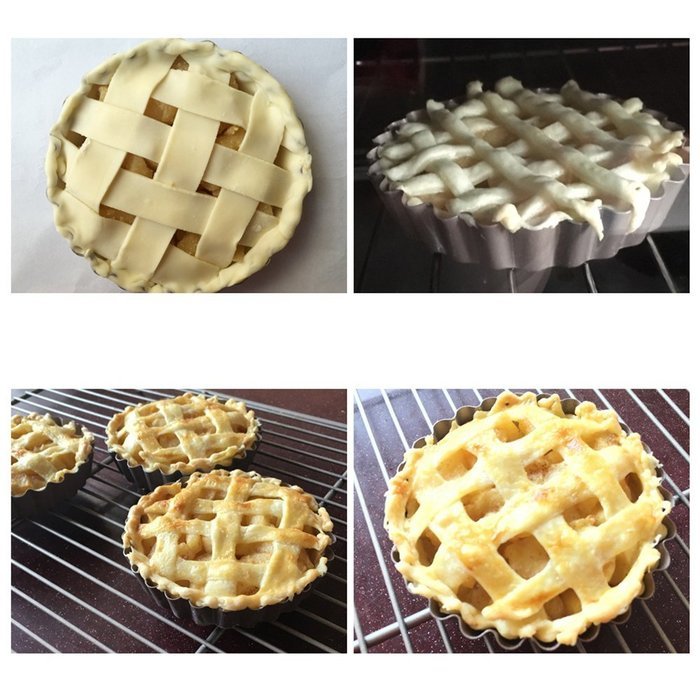 Meleg Otthon Nonstick Mini Round Quiche Pans Set ,Tart Pie Pan,Mini Tart Pans Set,Tartlet Quiche Pan Set with... N7