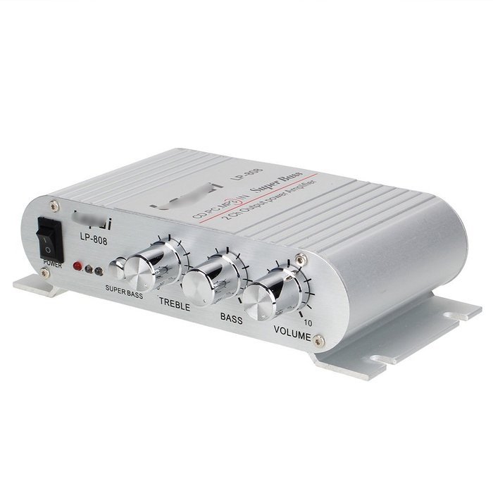 BQLZR 12V 50W LP-808 Mini Hi-Fi Stereo Audio Amplifier For Car Motorcycle Motorbike N4