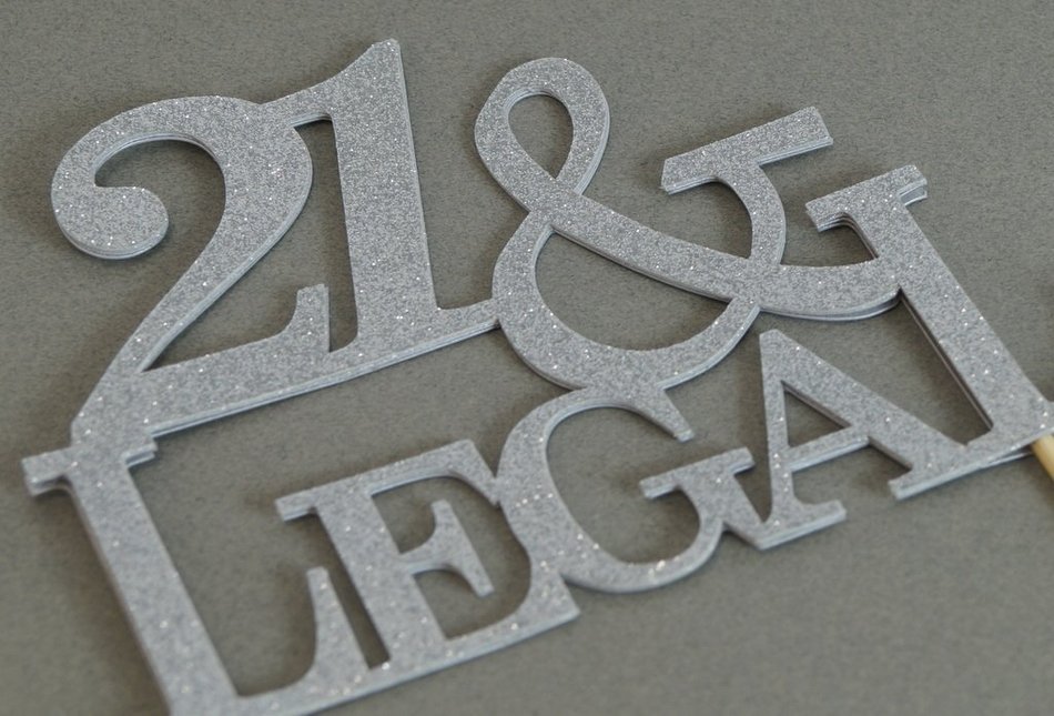 All About Details Silver 21-&-legal Cake Topper N2