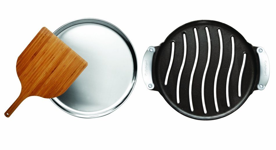 Cuisinart Pre-Seasoned Cast Iron Grilled Pizza Set N5