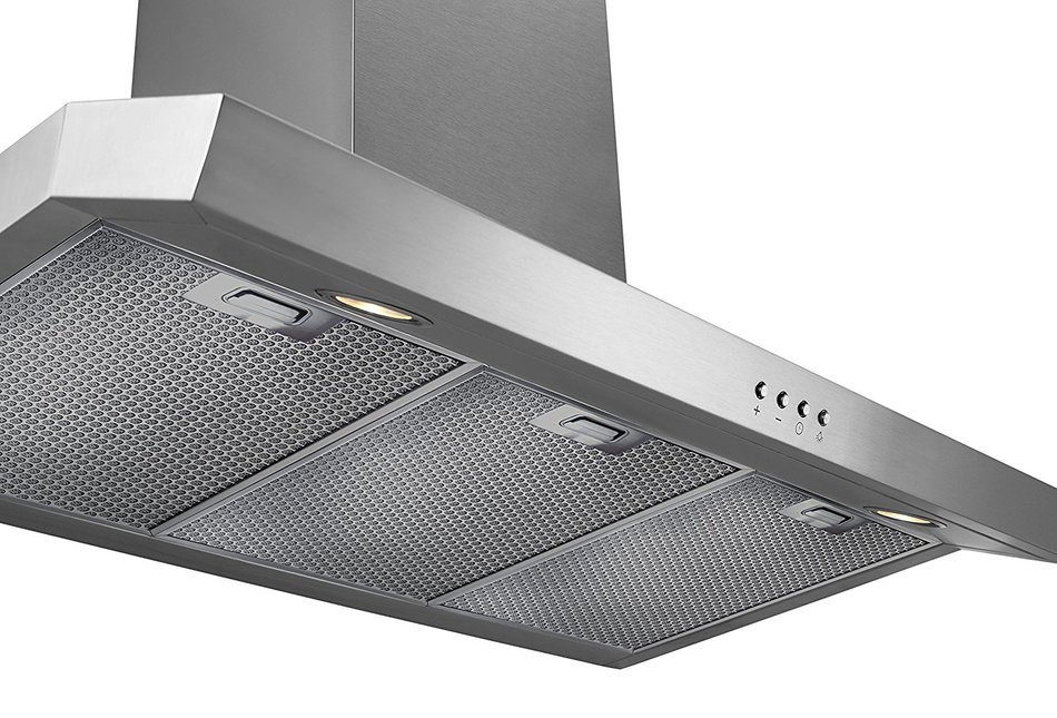 Ancona Rectangle Front Dip Stainless Steel 600 CFM Wall Mount Range Hood, 30-Inch N3