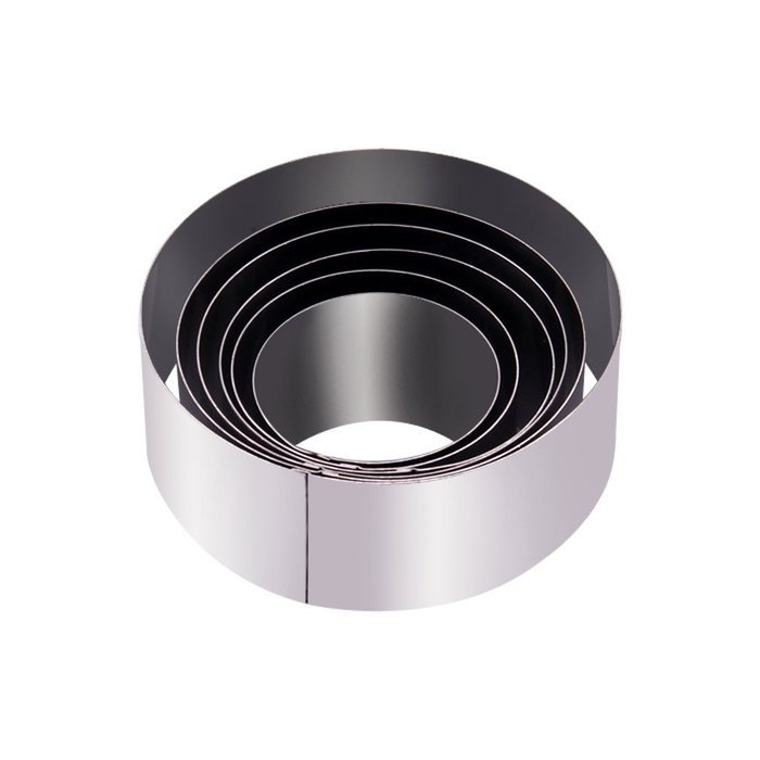 Aprince Set of 6 Stainless Steel Cake Mousse Molld Cake Baking Cake Decor Molds Ring (Round Set) N5