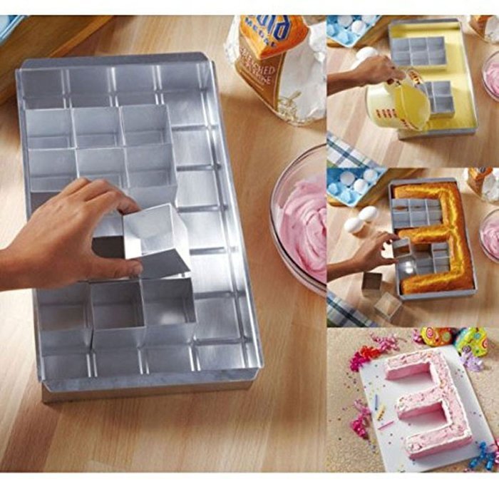 TANGCHU Alphabet Cake Pan With Letter And Number Diagrams Fondant Cake Mold N2