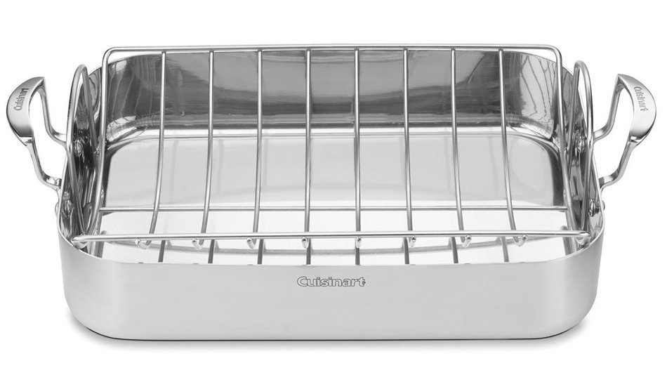 Cuisinart MCP117-16BR MultiClad Pro Stainless 16-Inch Rectangular Roaster with Rack N2