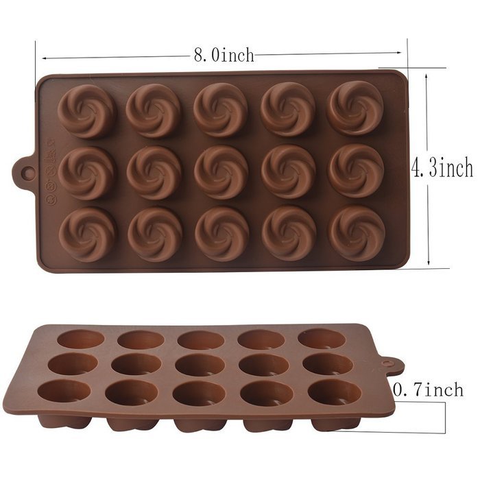 EVTECH(TM) 15 Cavity swirl Style Silicone Gel Non Stick Cake Bread Mousse Ice Pudding Mold Chocolate Jelly Candy... N5