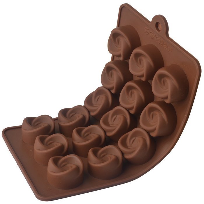 EVTECH(TM) 15 Cavity swirl Style Silicone Gel Non Stick Cake Bread Mousse Ice Pudding Mold Chocolate Jelly Candy... N7