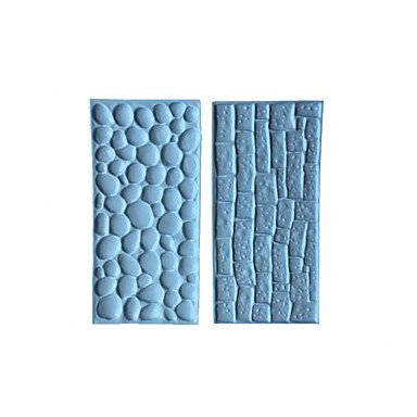 Y&XL&H 2pcs Bakeware Stone Walls Shape Embossed Bake Tool Fondant Cake Cupcake Decorating DIY Mold