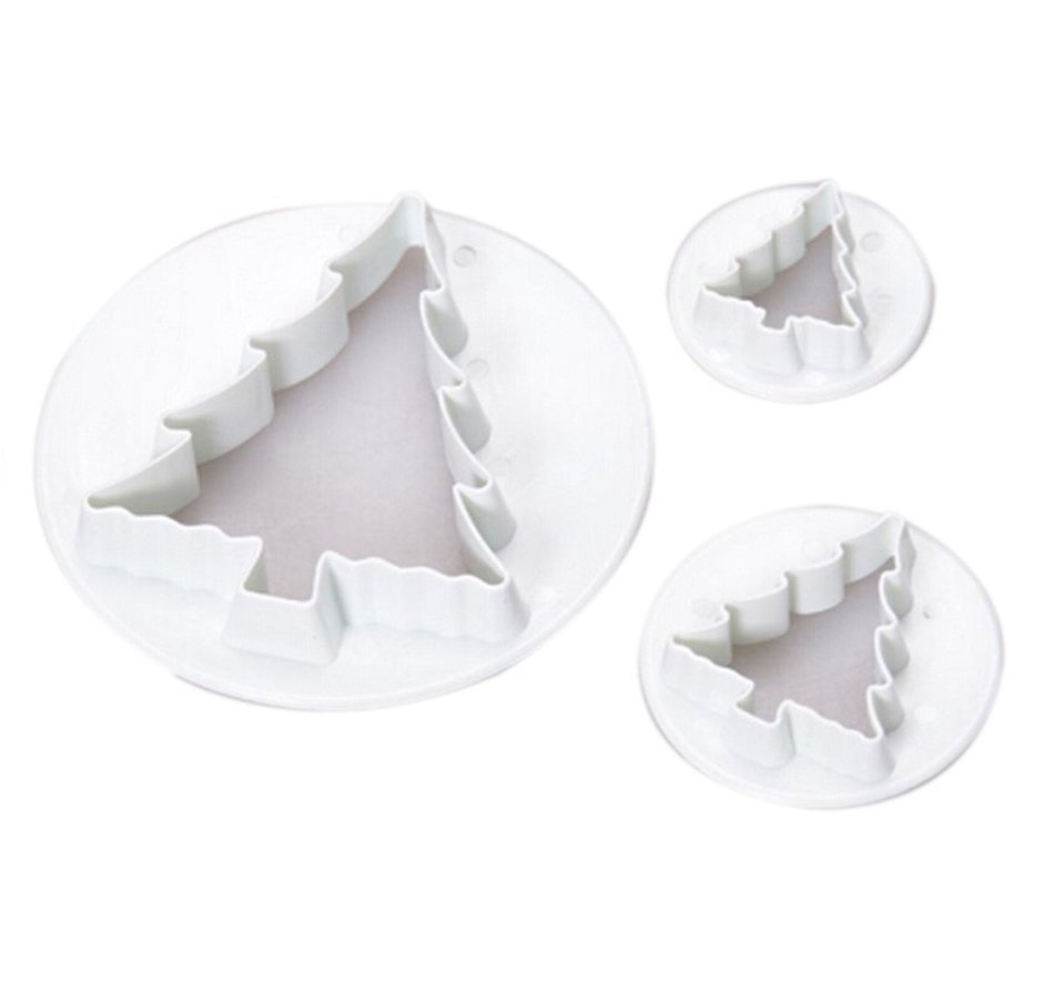 Sealike Christmas Tree Cake Decorating Sugar Craft Cutter Tool Mold 3pcs with Stylus