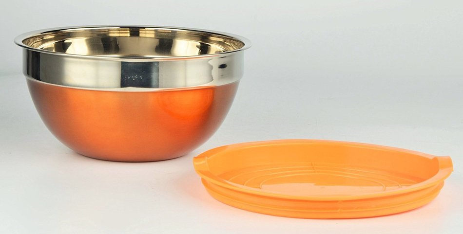Prime Cook Mixing Bowl - ORANGE 22cm diameter with cover N2