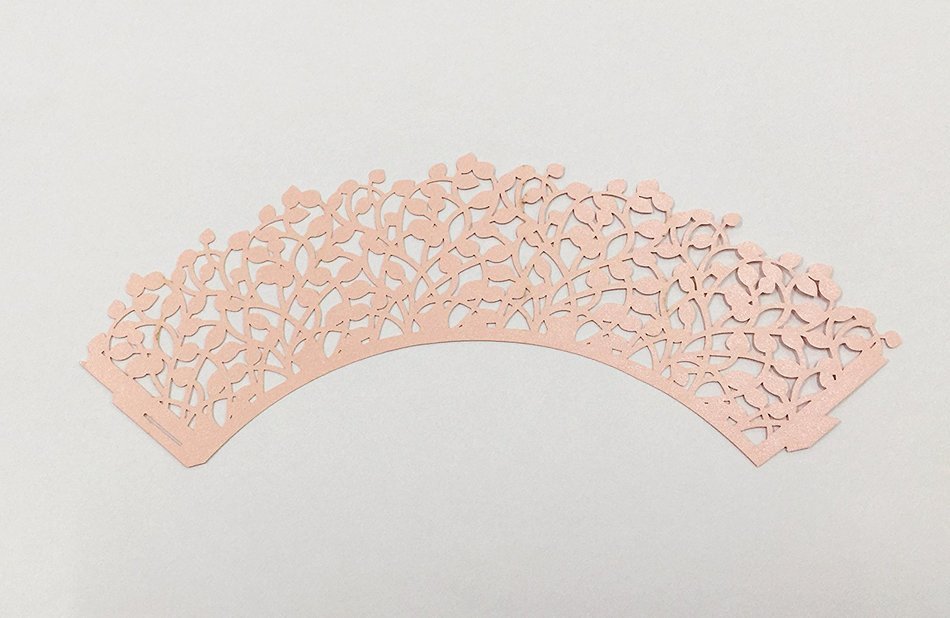 HUAL Cupcake Wrappers 50 Filigree Artistic Bake Cake Paper Cups Small leaves Lace Laser Cut Liner Baking Cup Muffin... N4